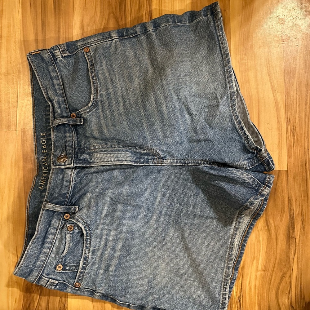 American Eagle Light Blue High-Rise Shorts